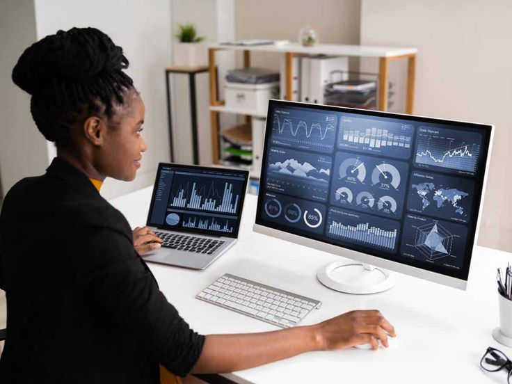 Market researcher analyzing data from consumer panels in Africa to understand regional buying behavior