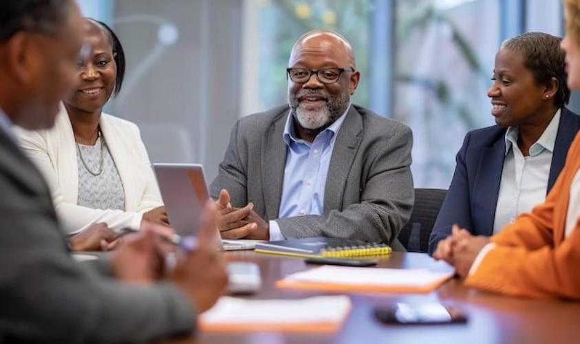 Participants engaging in a Non-Focus Group Discussion session to explore community perspectives and social insights in Africa.